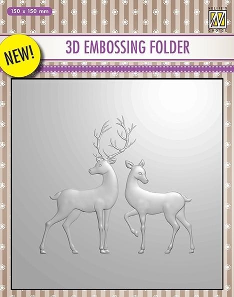  Nellie Snellen Embossing Folder Reindeer 15x15cm